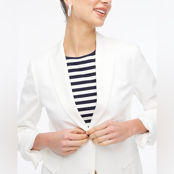 J.Crew Factory Two-button blazer Color White BO095 Size 6 - Picture 2 of 15